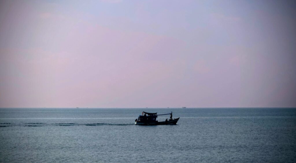 Fishing boat in the morning